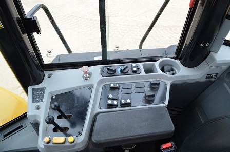 Controls in Cab of CAT 950GC Loader