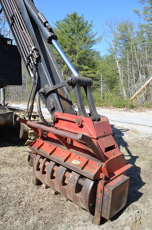 Brown Brontosaurus Brush Mower Attachment on Valmet 430FXL